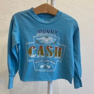 Rowdy Sprout Blue Johnny Cash Long Sleeve Tee